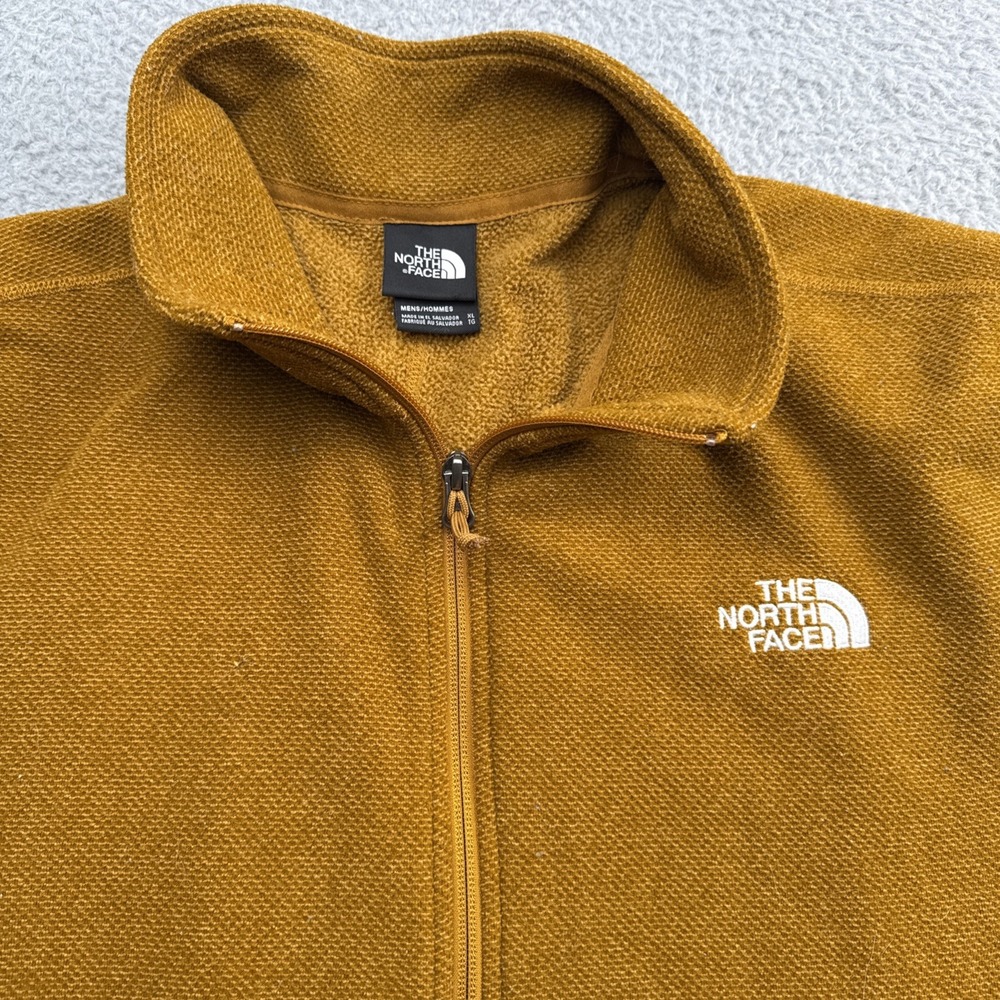 North Face Pullover Mens XL 1/4 Zip Sweatshirt Hiking Orange Gold Lightweight